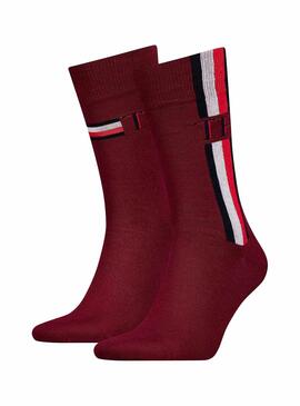 Pack chaussettes Tommy Hilfiger Grenat Homme