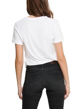 T-Shirt Only Mary Boxy Blanc Pour Femme