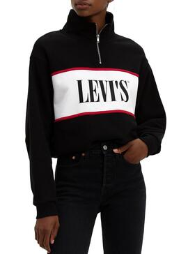 Sweat Levis Serif CB Logo Black Pour Femme