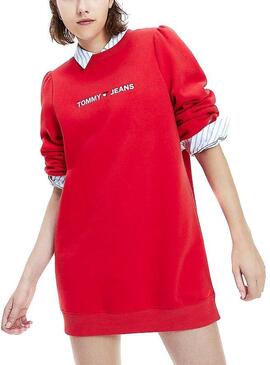 Robe Tommy Jeans Heart Logo Rouge Pour Femme