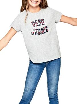 T-Shirt Pepe Jeans Cosmic Gris Pour Fille