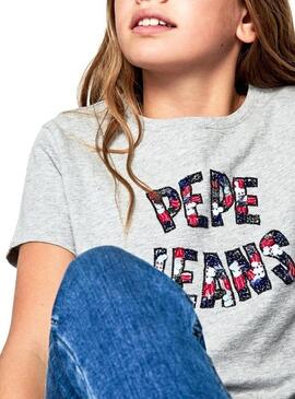T-Shirt Pepe Jeans Cosmic Gris Pour Fille