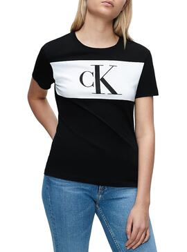 T-Shirt Calvin Klein Blocking Monogram Noir