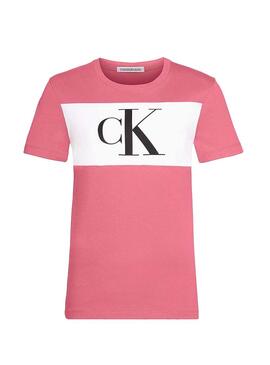 T-Shirt Calvin Klein Blocking Monogram Pink 