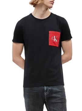T-Shirt Calvin Klein Monogram Pocket Noir 