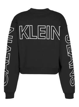 Sweat Calvin Klein Blocking Logo Noir Femme