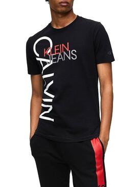 T-Shirt Calvin Klein Jeans Vertical Noir Homme