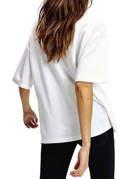 T-Shirt Tommy Jeans Diagonal Blanc Femme
