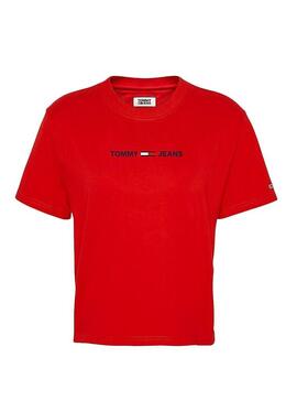 T-Shirt Tommy Jeans Linear Rouge Femme