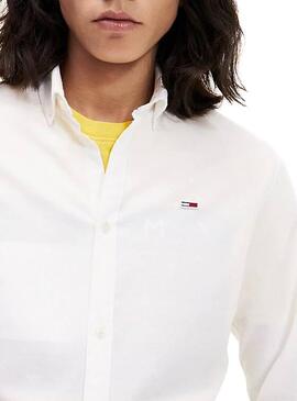 Chemise Tommy Jeans Oxford Blanc Homme
