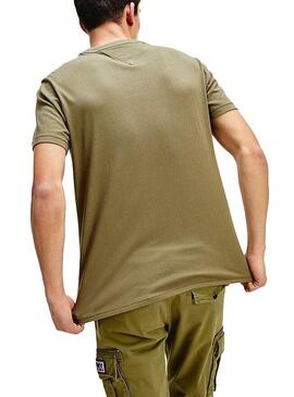 T-Shirt Logo Tommy Jeans Vert Homme