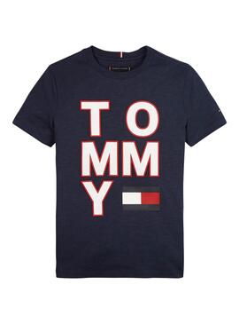 T-Shirt Tommy Hilfiger Maxilogo Blue Garçon