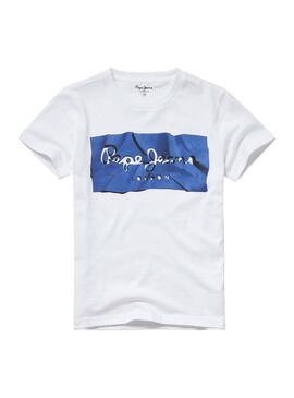 T-Shirt Pepe Jeans Raury Blanc Garçon
