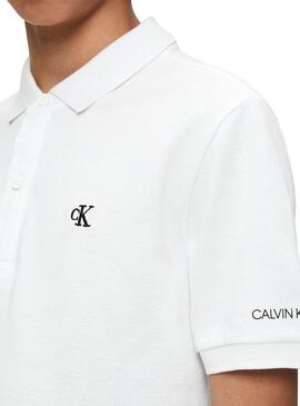 Polo Calvin Klein Essential White pour Garçon