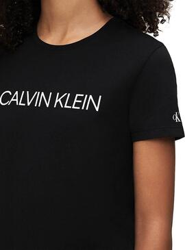 Robe noire Institutional Calvin Klein pour Fill