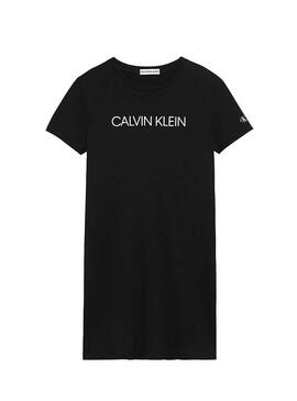 Robe noire Institutional Calvin Klein pour Fill