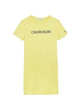 Dress Calvin Klein Institutional Yellow Fille