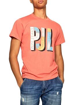 T-Shirt Pepe Jeans Sampson Coral Homme