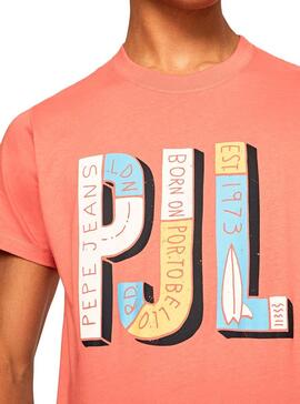 T-Shirt Pepe Jeans Sampson Coral Homme