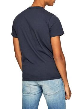 T-Shirt Pepe Jeans Sampson Bleu Homme