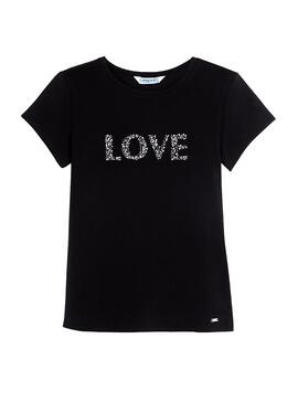 T-Shirt Mayoral Love Black pour Fille