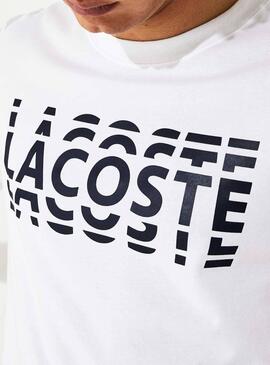 T-Shirt Lacoste Multiple Logo Blanc Homme