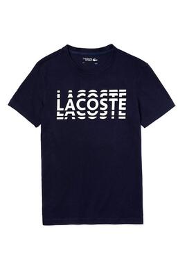 T-Shirt Lacoste Multiple Logo Bleu Marine Homme