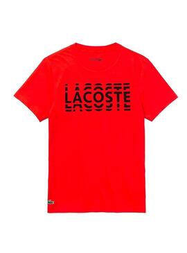 T-Shirt Lacoste Multiple Logo rouge Homme