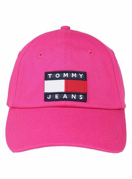 Casquette Tommy Jeans Heritage Rose Pour Femme