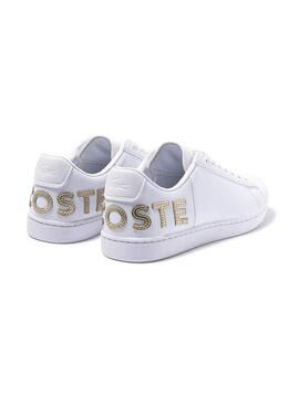 Baskets Lacoste Carnaby Blanc Or Femme