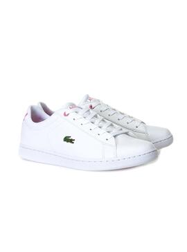 Baskets Lacoste Carnaby Evo Blanc Rose Fille