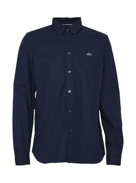 Chemise Lacoste Popelin Marino Pour Homme