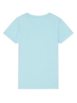 T-Shirt Hackett Logo Blue Pour Garçon