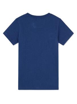 T-Shirt Hackett AMR Logo Bleu Pour Garçon