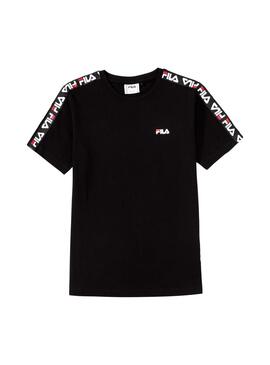 T-Shirt Fila Tait Noire Pour Garçon et Fille