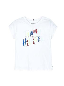 T-Shirt Tommy Hilfiger Fluro White pour fille