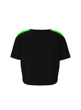T-Shirt Kappa Help Neon Nero pour femme