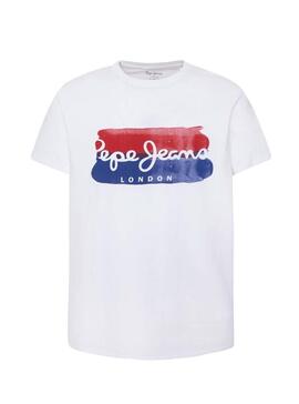 T-Shirt Pepe Jeans Milburn Blanc Homme