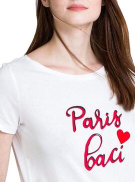 T-Shirt Naf Naf Paris Baci Beige Mujer
