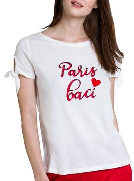 T-Shirt Naf Naf Paris Baci Beige Mujer