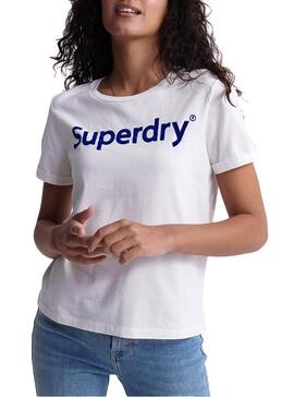 T-Shirt Superdry Flock Blanc Femme