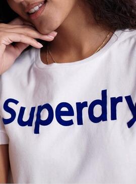 T-Shirt Superdry Flock Blanc Femme