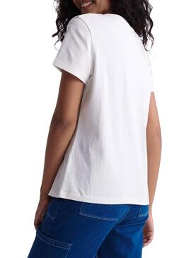 T-Shirt Superdry Elite Orange Label Blanc Femmes