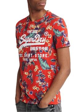 T-Shirt Superdry Super 5 Rouge pour Homme