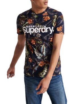 T-Shirt Superdry Super 5 Bleu Hommes