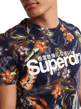 T-Shirt Superdry Super 5 Bleu Hommes