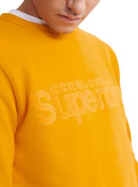 Sweat Superdry Core Logo Jaune Homme