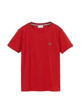 T-Shirt Lacoste Basic Rouge pour garçon
