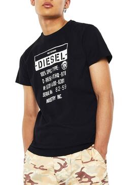 T-Shirt Diesel Label Noir pour homme