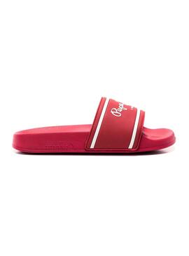 Sandales Pepe Jeans Slider Logo Rouge Garçon